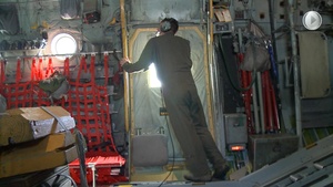 C-130 Performs Air Drop at
