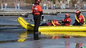 Coast Guard ice rescue training b-roll