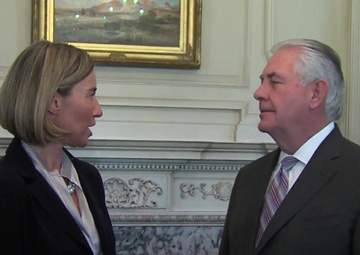 Secretary of State Rex Tillerson meets with European Union High Representative Federica Mogherini, at the Department of State.