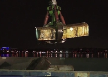 Flushing Bay Night-time Barge Removal Operation
