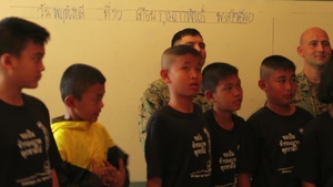 Service Members from the U.S. and Thailand participate in a community relations event at the Ban Yang Noi Hua Sip School (B-Roll)