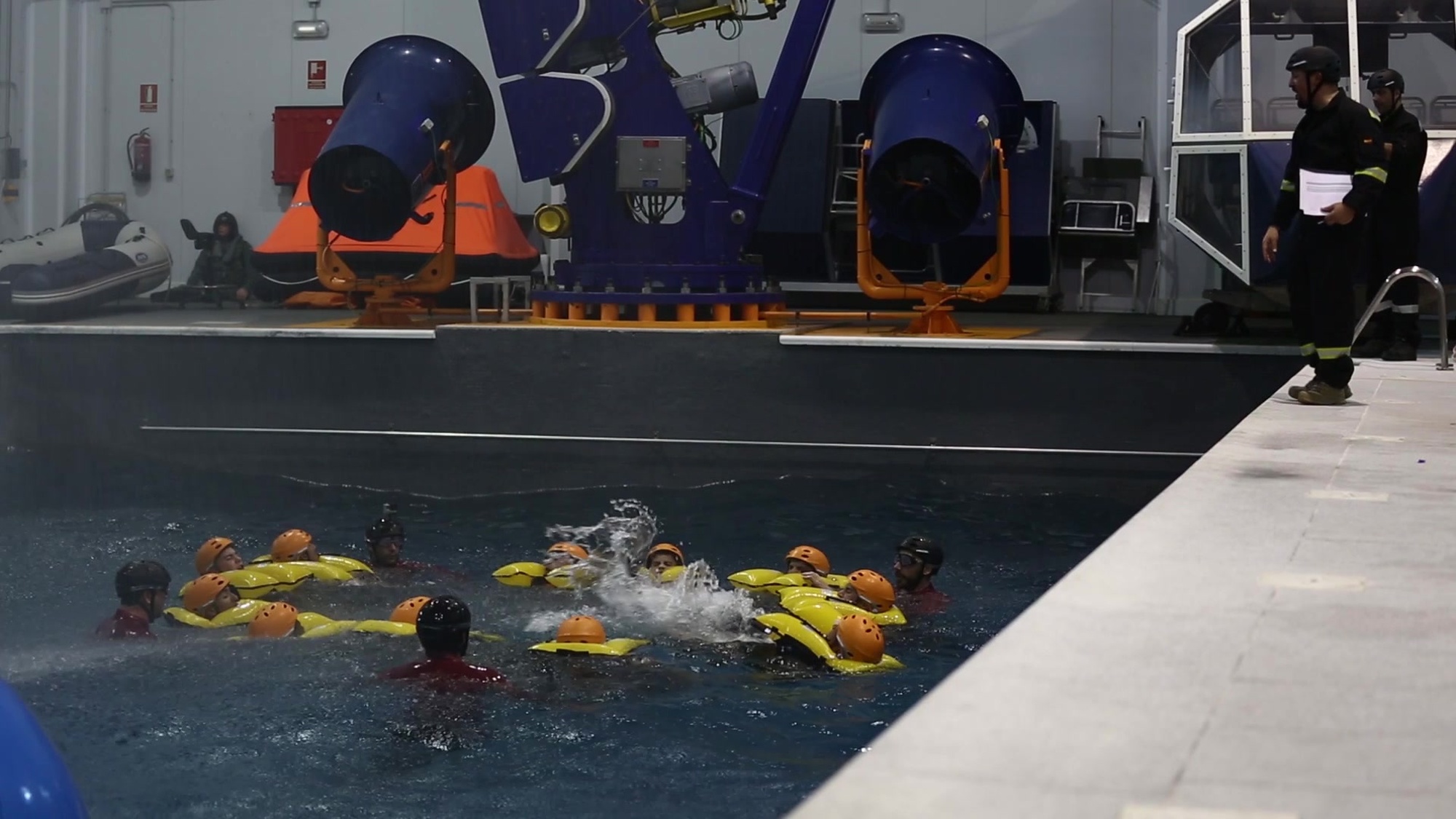 U.S. Marines assigned to Special Purpose Marine Air Ground Task Force - Crisis Response – Africa conduct water survival training at Naval Station Rota, Spain, Feb. 15-16, 2017. The Spanish Aeronaval Survival and Emergency Training allowed Marines to experience water survival training the Spanish infantry undergo to become certified, which included Shallow Water Egress Training and Helicopter Underwater Escape Training. (U.S. Marine Corps video by Sgt. Jessika Braden)