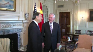 Secretary of State Rex Tillerson camera Spray with State Councilor of the People's Republic of China