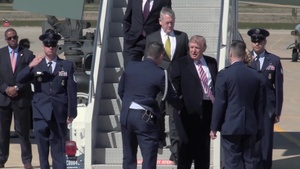 President Trump arriving at Langley Air Force Base