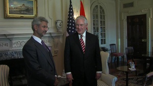 Secretary of State Rex Tillerson meets His Excellency Subrahmanyam Jaishankar at the Department of State