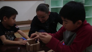 Okinawa Marines, Sailors feed less fortunate children B-Roll