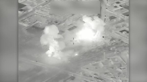 Coalition airstrike destroys an ISIS VBIED facility near Mosul, Iraq.