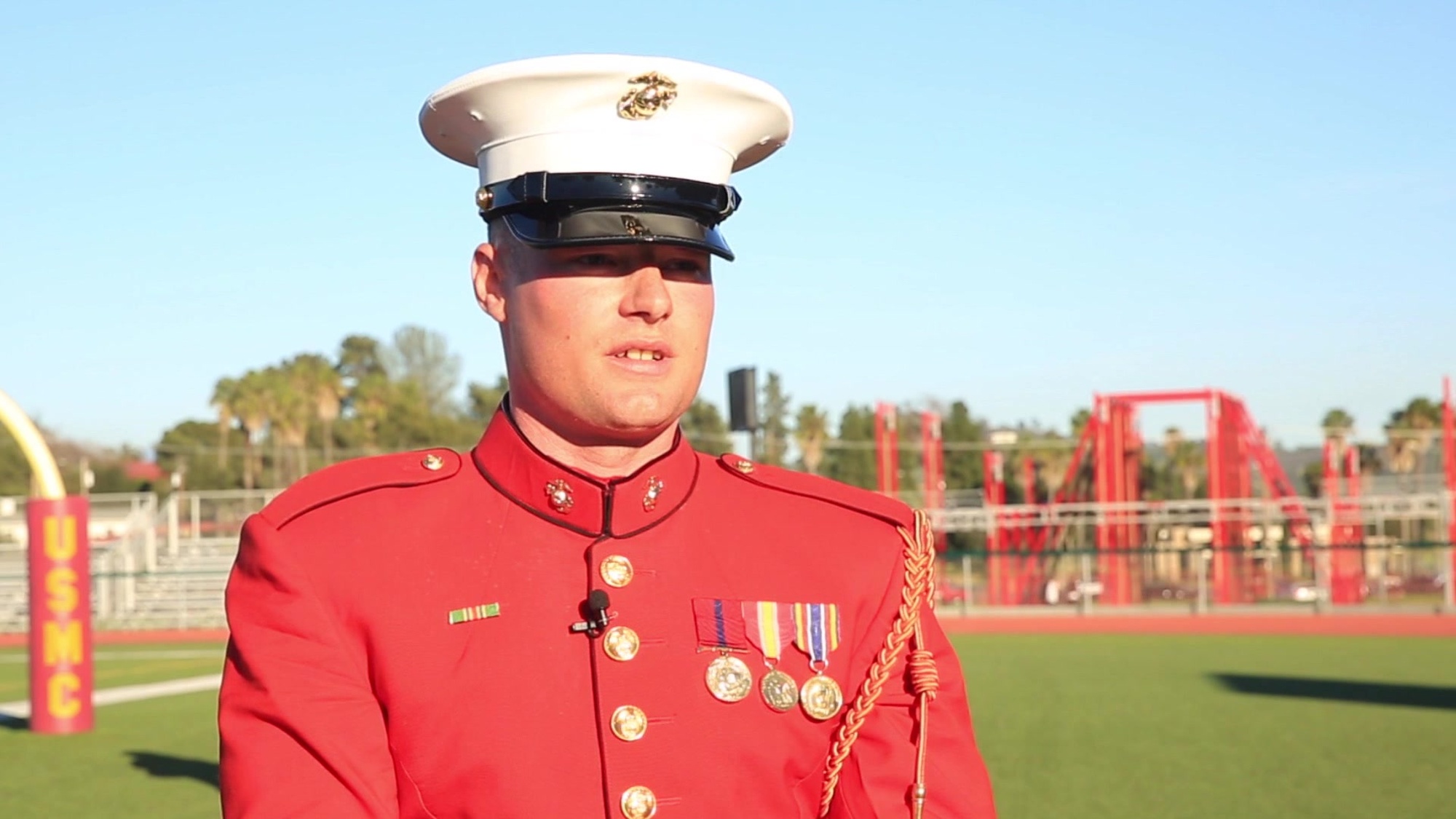 Naval Academy introduces Marine Corps dress blues football uniform