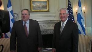 Secretary of State Rex Tillerson Camera Spray with Minister of Foreign Affairs of the Hellenic Republic Nikos Kotzias