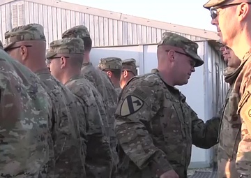 Guardsmen receive combat patch in Helmand Broll