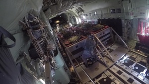 B-roll of mass container delivery system (CDS) drop