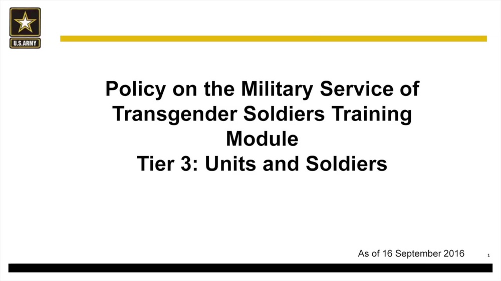 Dvids Video U S Army Transgender Policy Tier 3 Training For Units