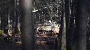 Exercise Allied Spirit VI - Charlie Compant reacts to enemy fire - Hohenfels, Germany