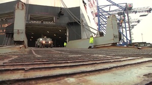 Logistics Battalion's Equipment Arrives in Europe
