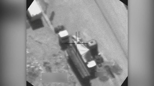 Coalition airstrike destroys an ISIS artillery system and vehicles near Mosul, Iraq