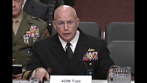Navy Adm. Kurt W. Tidd Testifies at SASC Hearing