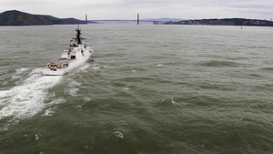Coast Guard Cutter Munro arrives in the Bay Area (B-Roll)