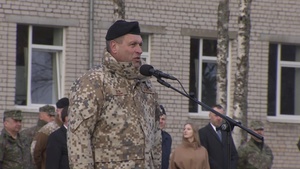 Slovak soldiers arrive in Latvia (Ceremony B-roll)