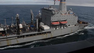 USS Theodore Roosevelt Conducts a Vertical Replensihment At Sea