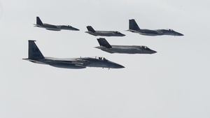 F-35A/F-15C 5-Ship Formation over Europe