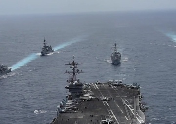 USS Carl Vinson (CVN 70) Leads the Japan Maritime Self-Defense Force Destroyers