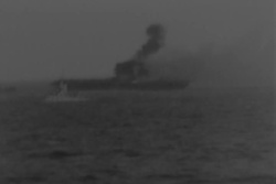 USS Lexington (CV-2) Burning in Battle of Coral Sea (Part 2)