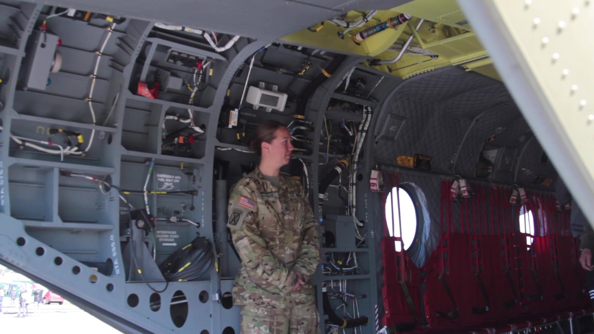 Soldiers deployed to Latvia with the 3rd General Support Aviation Battalion, 10th Aviation Regiment, 10th Combat Aviation Brigade, volunteered to be a part of a Latvian Aircraft display in the city of Ventspils to show the community what a Chinook looks like and what capabilities it has.  Soldiers of 3-10 GSAB are deployed to Europe as part of Operation Atlantic Resolve, a U.S. led effort in Eastern Europe that demonstrates U.S. commitment to the collective security of NATO and dedication to enduring peace and stability in the region. <br /><br />Report by Sgt. Josh Joyner<br /><br />Interview