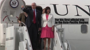 Vice President Pence Arrives at Osan Air Base