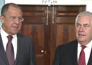 Secretary of State Tillerson Camera Spray with Russian Foreign Minister Lavrov