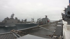 USS America (LHA 6) Takes on Fuel and Supplies While Underway