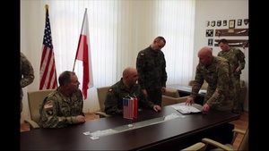 Polish and US Leaders sign the Polish Armed Forces Noncommissioned Officer Corps Assessment Poznan, Poland B-roll