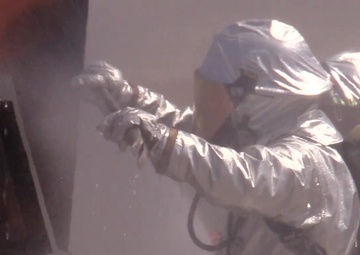 EFR conducting advanced car fire training (B-Roll)