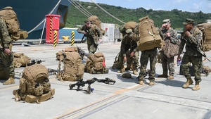 31st Marine Expeditionary Unit Marine on load aboard LHD 6