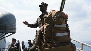 31st Marine Expeditionary Unit Marine on load aboard LHD 6