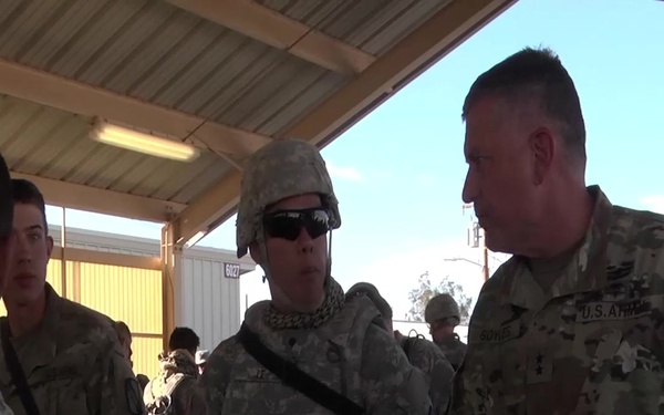 The Adjutant General of Mississippi Visits his Troops at NTC
