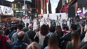 Navy Band Northeast Rock Band in Times Square for FWNY 2017