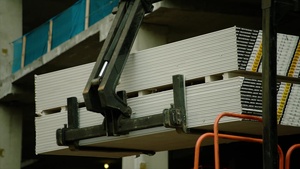 Construction B-Roll: Drywall off-loading 1