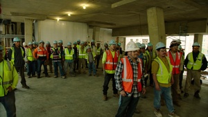 Construction B-Roll: meeting, stretching, and preparing