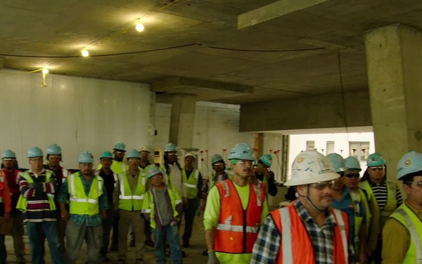 Construction B-Roll: meeting, stretching, and preparing