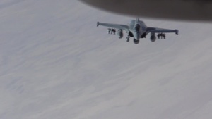 KC-10 Exteder refuels French Navy Rafales and USAF F-15s