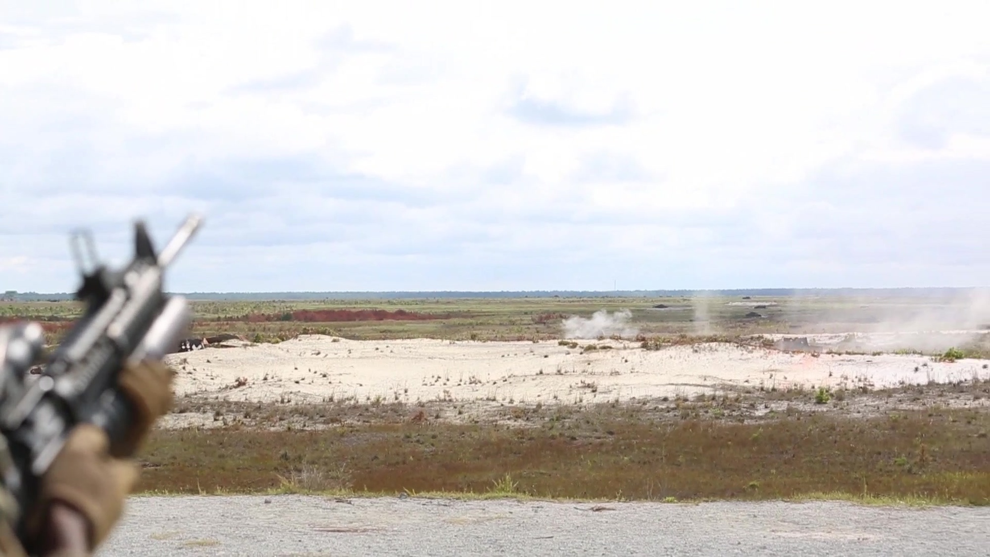 Marines assigned to 2nd Low Altitude Air Defense Battalion send rounds down range using various weapons at Marine Corps Base Camp Lejeune, N.C., June 6, 2017. The Marines honed their skills firing the M240B machine gun as well as the M203 and MK19 grenade launchers. Approximately 80 Marines qualified on all three weapon systems during this live-fire training. (U.S. Marine Corps video by Lance Cpl. Cody Lemons/Released)