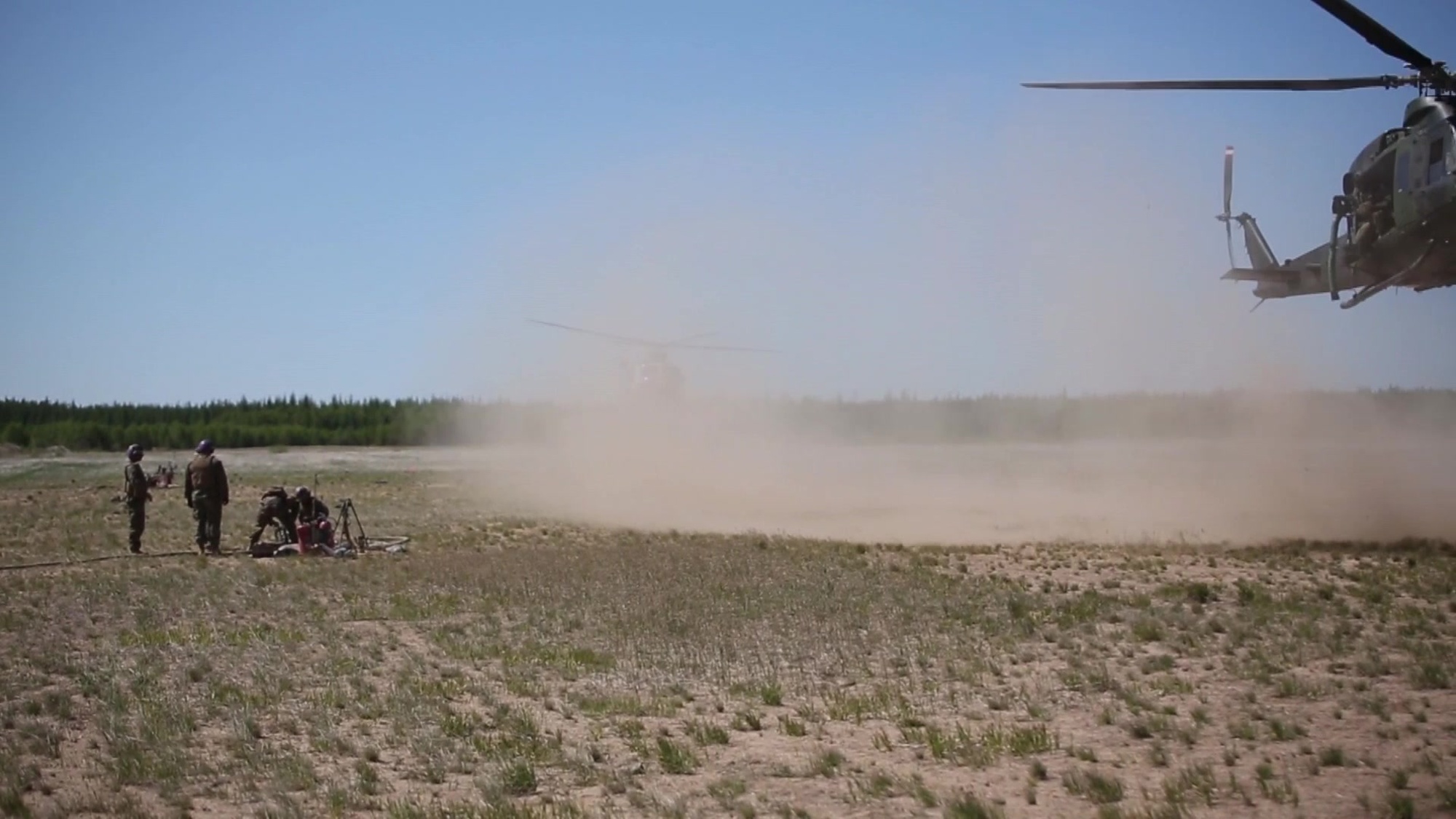 COLD LAKE, AB, CANADA – Marines with Marine Wing Support Squadron 473, 4th Marine Aircraft Wing, Marine Forces Reserve, participated in Exercise Maple Flag 50 at Canadian Forces Base Cold Lake during exercise Maple Flag, May 29 – June 23, 2017. The Marines with MWSS-473 provided support for the exercise by constructing forward arming and refueling points, allowing Canadian Bell CH-146 Griffons, and Canadian CH-147F Chinook to refuel closer to their missions.