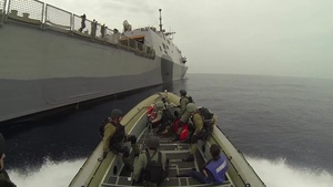 VBSS training and gun firing USS Freedom LCS 1