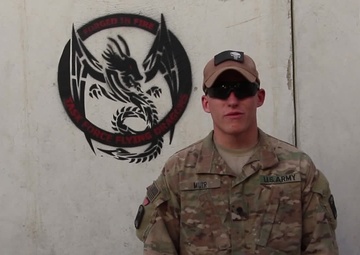 Spc. Ryan Muir Independence Day Greeting from Afghanistan for the Detroit Tigers