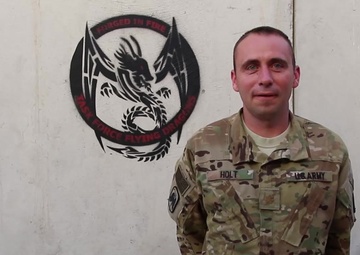 Maj. Douglas Holt Independence Day Greeting from Afghanistan for Oakland A's