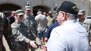 Kansas Honor Flight veterans meet  with Kansas National Guard members