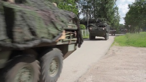 Enhanced Forward Presence Battle Group Poland Conducts a Road March to Rukla, Lithuania B-roll
