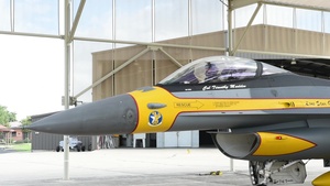Commander's first flight in heritage jet