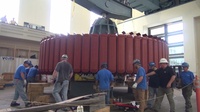 Hydropower Rotor Install Requires Heavy Lifting