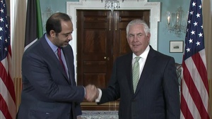 Secretary of State Rex Tillerson camera spray with Kuwaiti Foreign Minister,